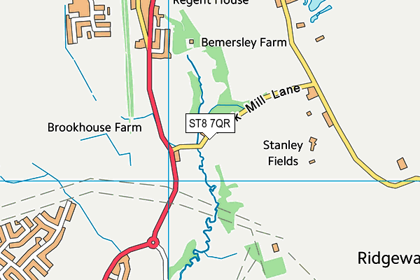 ST8 7QR map - OS VectorMap District (Ordnance Survey)