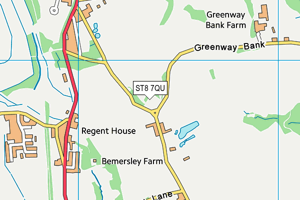 ST8 7QU map - OS VectorMap District (Ordnance Survey)