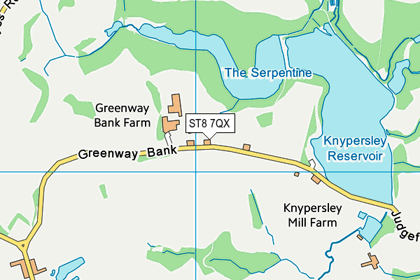 ST8 7QX map - OS VectorMap District (Ordnance Survey)