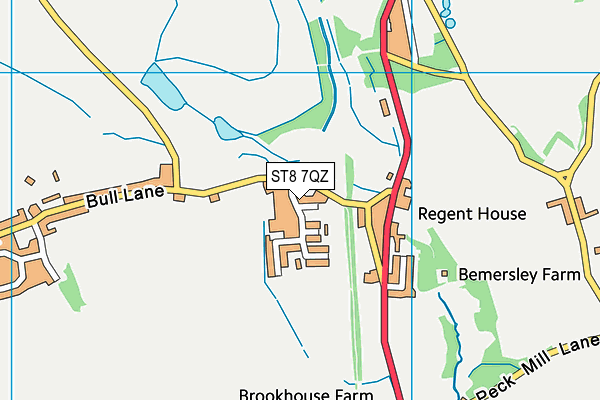 ST8 7QZ map - OS VectorMap District (Ordnance Survey)