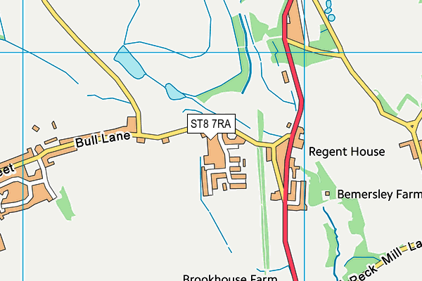 ST8 7RA map - OS VectorMap District (Ordnance Survey)