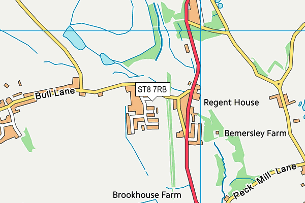 ST8 7RB map - OS VectorMap District (Ordnance Survey)