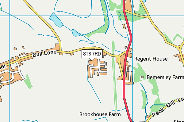 ST8 7RD map - OS VectorMap District (Ordnance Survey)