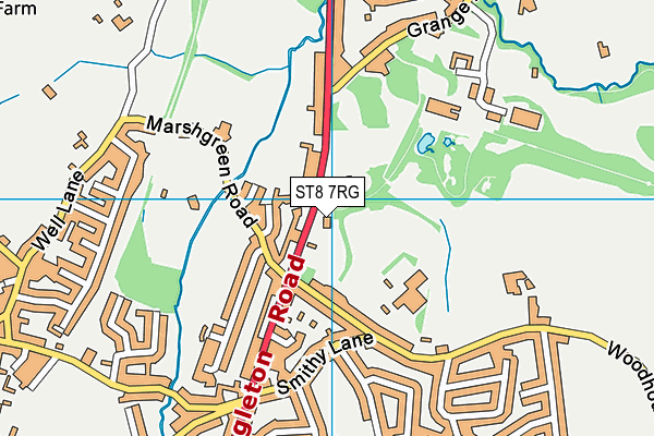 ST8 7RG map - OS VectorMap District (Ordnance Survey)