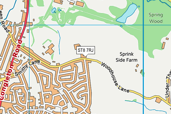 ST8 7RJ map - OS VectorMap District (Ordnance Survey)