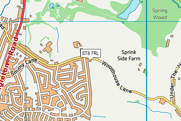 ST8 7RL map - OS VectorMap District (Ordnance Survey)