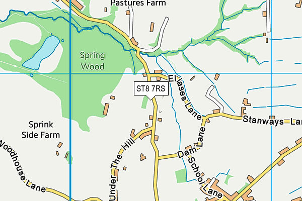 ST8 7RS map - OS VectorMap District (Ordnance Survey)