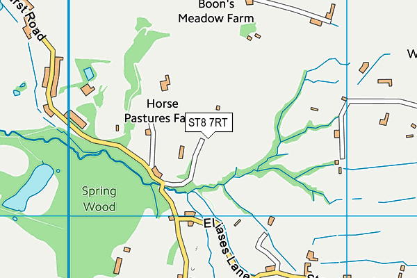 ST8 7RT map - OS VectorMap District (Ordnance Survey)