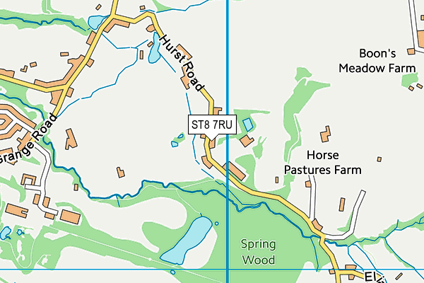 ST8 7RU map - OS VectorMap District (Ordnance Survey)