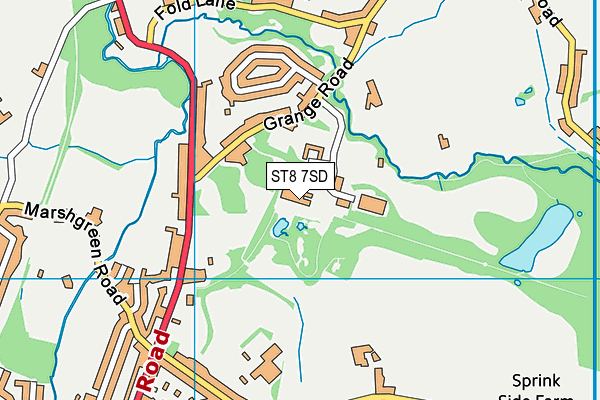 ST8 7SD map - OS VectorMap District (Ordnance Survey)