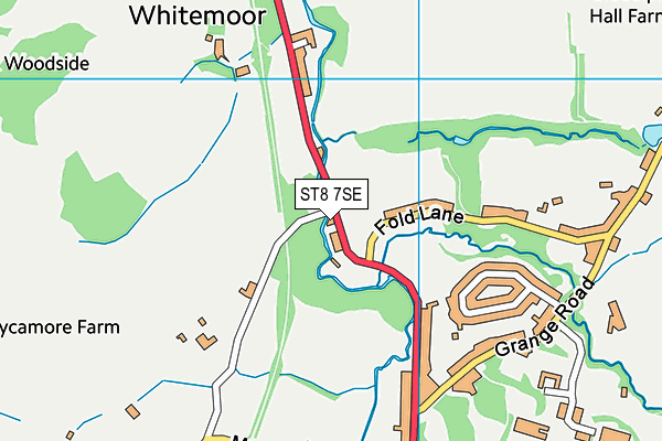 ST8 7SE map - OS VectorMap District (Ordnance Survey)