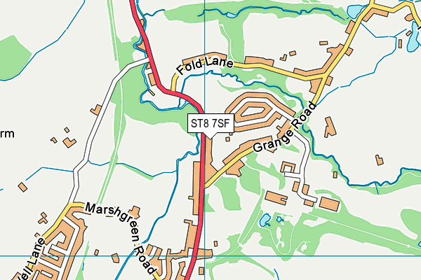 ST8 7SF map - OS VectorMap District (Ordnance Survey)