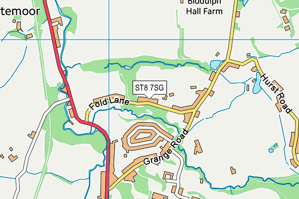 ST8 7SG map - OS VectorMap District (Ordnance Survey)