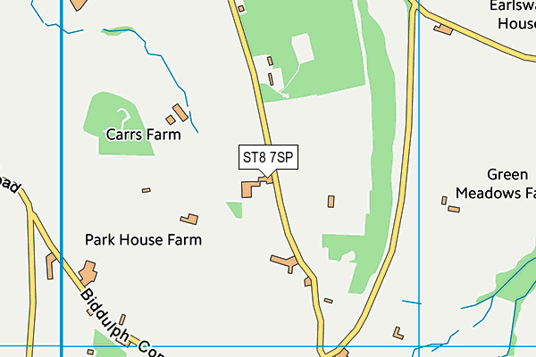 ST8 7SP map - OS VectorMap District (Ordnance Survey)