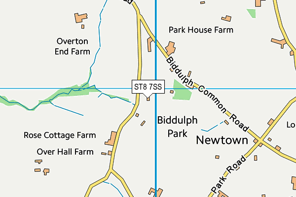 ST8 7SS map - OS VectorMap District (Ordnance Survey)