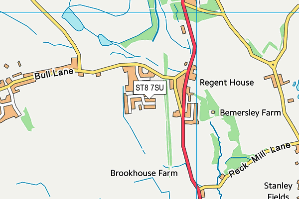 ST8 7SU map - OS VectorMap District (Ordnance Survey)