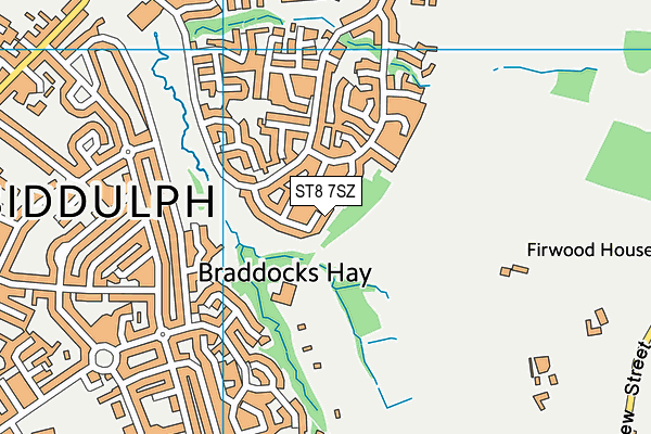 ST8 7SZ map - OS VectorMap District (Ordnance Survey)