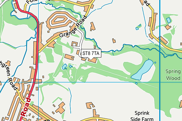 ST8 7TA map - OS VectorMap District (Ordnance Survey)