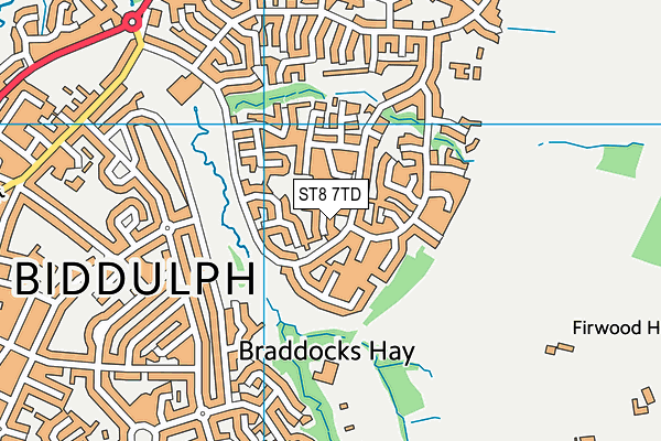 ST8 7TD map - OS VectorMap District (Ordnance Survey)