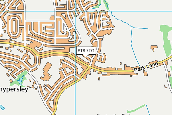 ST8 7TG map - OS VectorMap District (Ordnance Survey)