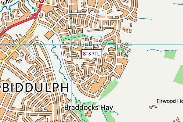 ST8 7TL map - OS VectorMap District (Ordnance Survey)