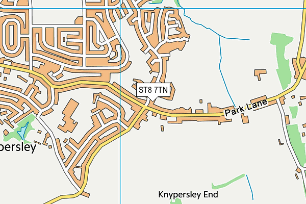 ST8 7TN map - OS VectorMap District (Ordnance Survey)