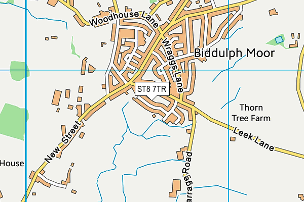 ST8 7TR map - OS VectorMap District (Ordnance Survey)