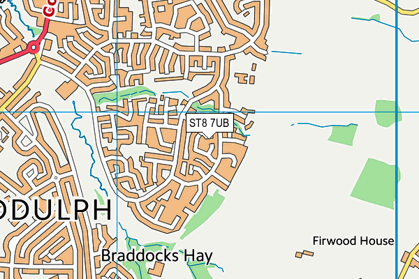 ST8 7UB map - OS VectorMap District (Ordnance Survey)