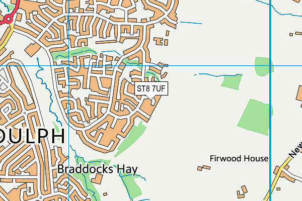 ST8 7UF map - OS VectorMap District (Ordnance Survey)