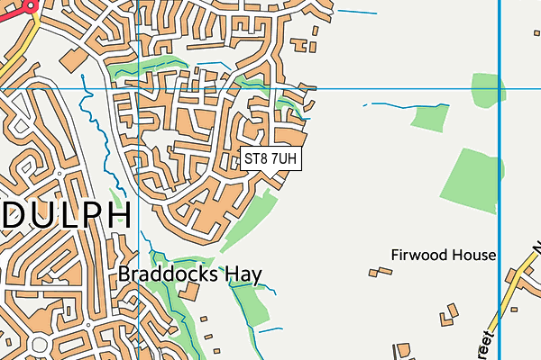 ST8 7UH map - OS VectorMap District (Ordnance Survey)