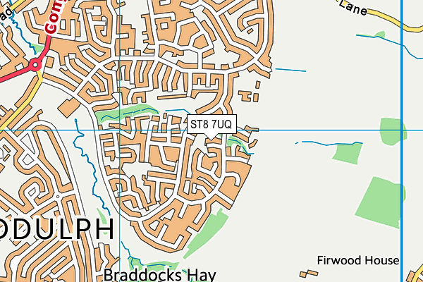 ST8 7UQ map - OS VectorMap District (Ordnance Survey)