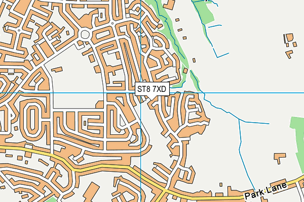ST8 7XD map - OS VectorMap District (Ordnance Survey)