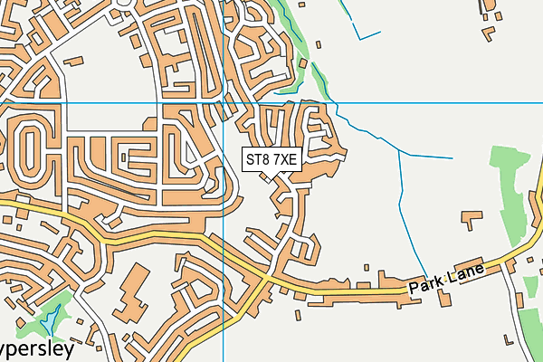 ST8 7XE map - OS VectorMap District (Ordnance Survey)