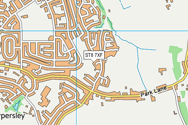 ST8 7XF map - OS VectorMap District (Ordnance Survey)