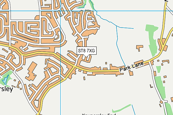 ST8 7XG map - OS VectorMap District (Ordnance Survey)