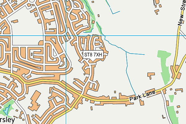 ST8 7XH map - OS VectorMap District (Ordnance Survey)