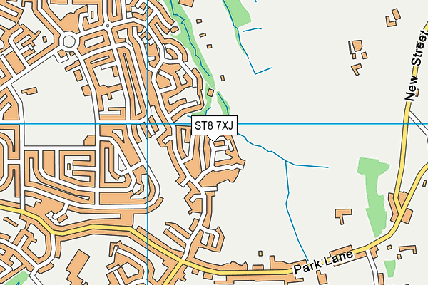 ST8 7XJ map - OS VectorMap District (Ordnance Survey)