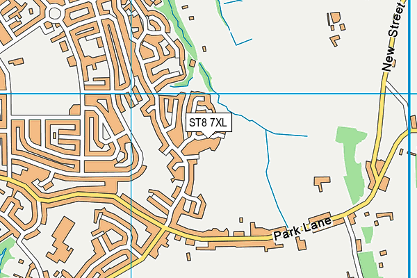 ST8 7XL map - OS VectorMap District (Ordnance Survey)
