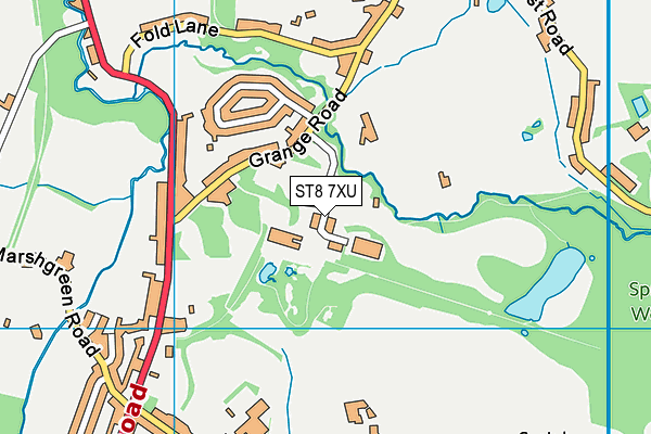 ST8 7XU map - OS VectorMap District (Ordnance Survey)