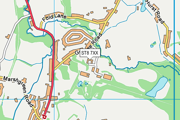ST8 7XX map - OS VectorMap District (Ordnance Survey)