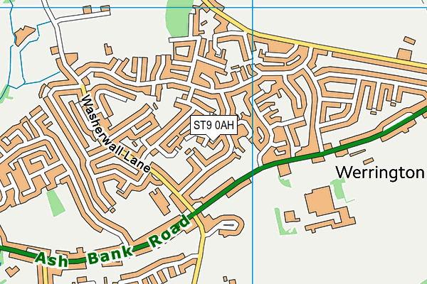 ST9 0AH map - OS VectorMap District (Ordnance Survey)