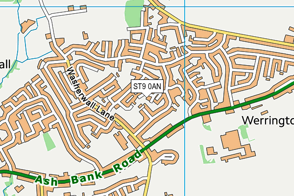 ST9 0AN map - OS VectorMap District (Ordnance Survey)