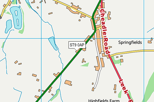 ST9 0AP map - OS VectorMap District (Ordnance Survey)