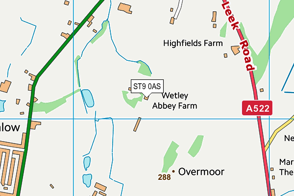 ST9 0AS map - OS VectorMap District (Ordnance Survey)