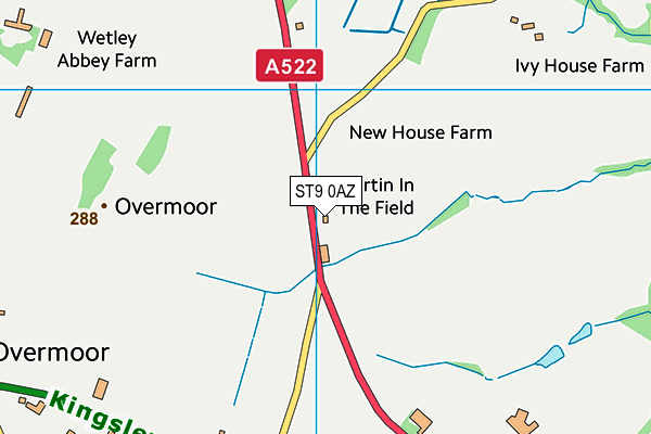 ST9 0AZ map - OS VectorMap District (Ordnance Survey)