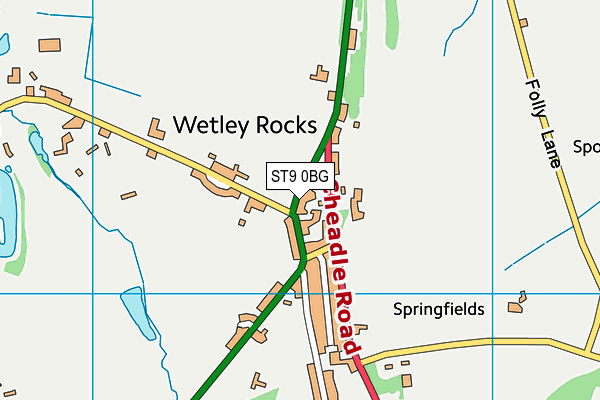 ST9 0BG map - OS VectorMap District (Ordnance Survey)