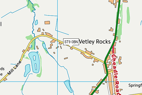 ST9 0BN map - OS VectorMap District (Ordnance Survey)