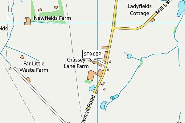 ST9 0BP map - OS VectorMap District (Ordnance Survey)