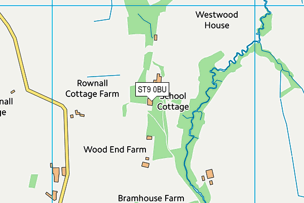 ST9 0BU map - OS VectorMap District (Ordnance Survey)