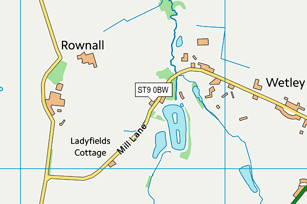 ST9 0BW map - OS VectorMap District (Ordnance Survey)